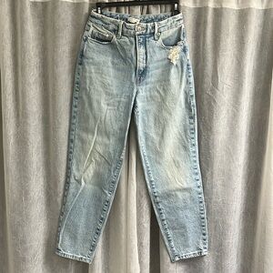 Good American mom Jean, light wash, Size 00/24